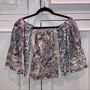 Tularosa off the shoulder white crop top